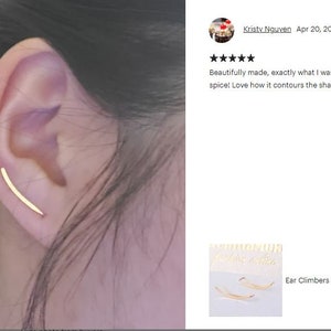 Conjunto de pendientes minimalistas, manguito de oreja sin perforación, oruga de oreja de oro o plata imagen 8