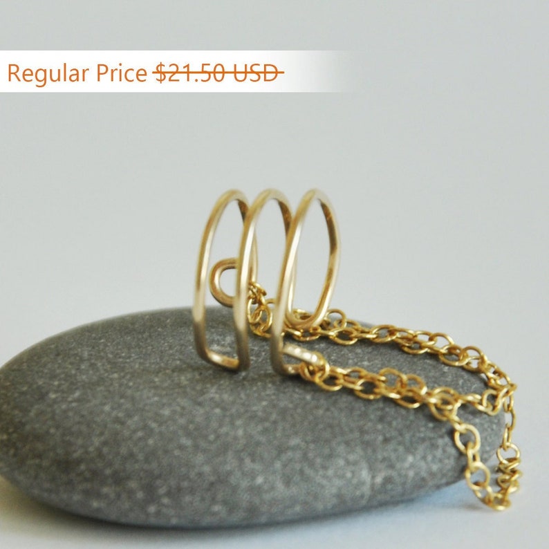 Chain Cuff Mid Ear Earring, Clip on Earring, No Piercing Cuff Earring, Earrings Chains image 2