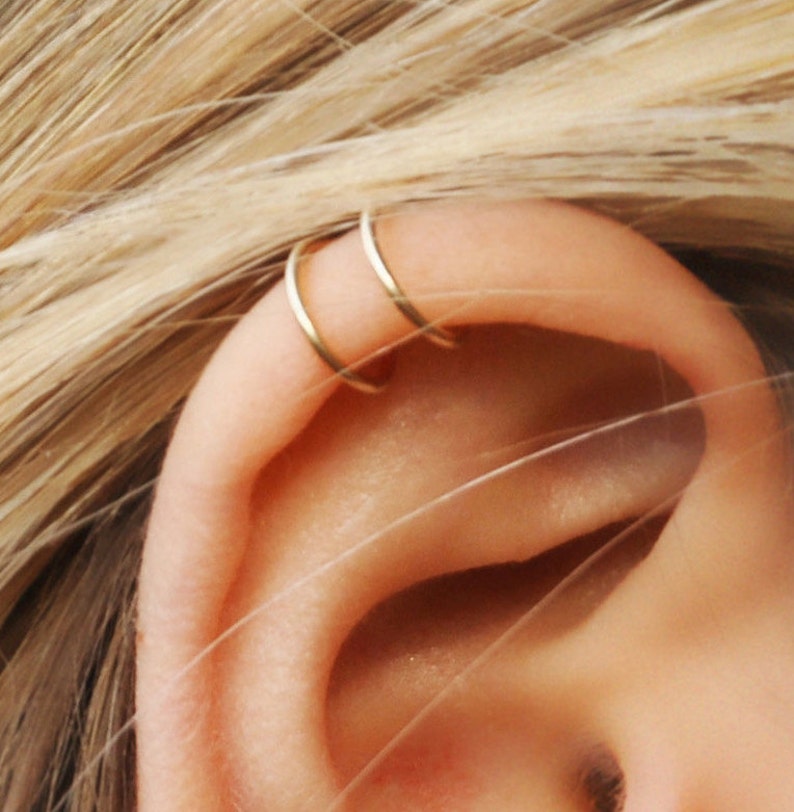 Set of 2 Ear Cuffs or Single Ear CuffNo PiercingDoubleCriss image 6
