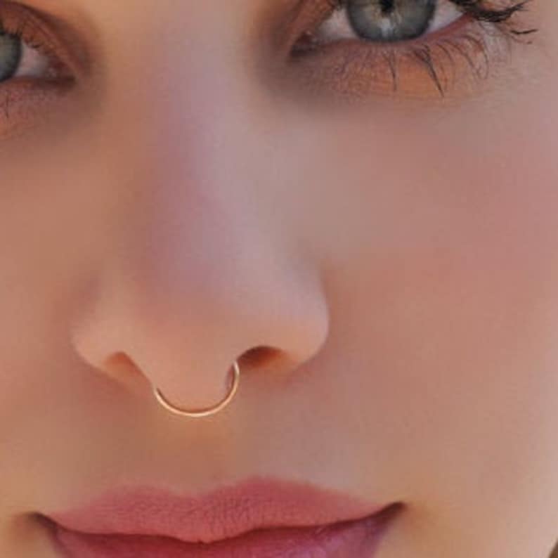 NOSE RING Piercing, Nose Hoop 20g 22g 24g, Tiny Nose Ring, Gold Nose Ring Hoop image 4