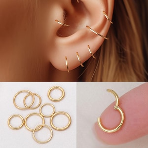 Aros sin costuras de 18 g, juego de piercings apilables, joyería para estilizar las orejas