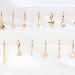 Gold Huggie Hoop Charm Earrings: Mix and Match Dangles