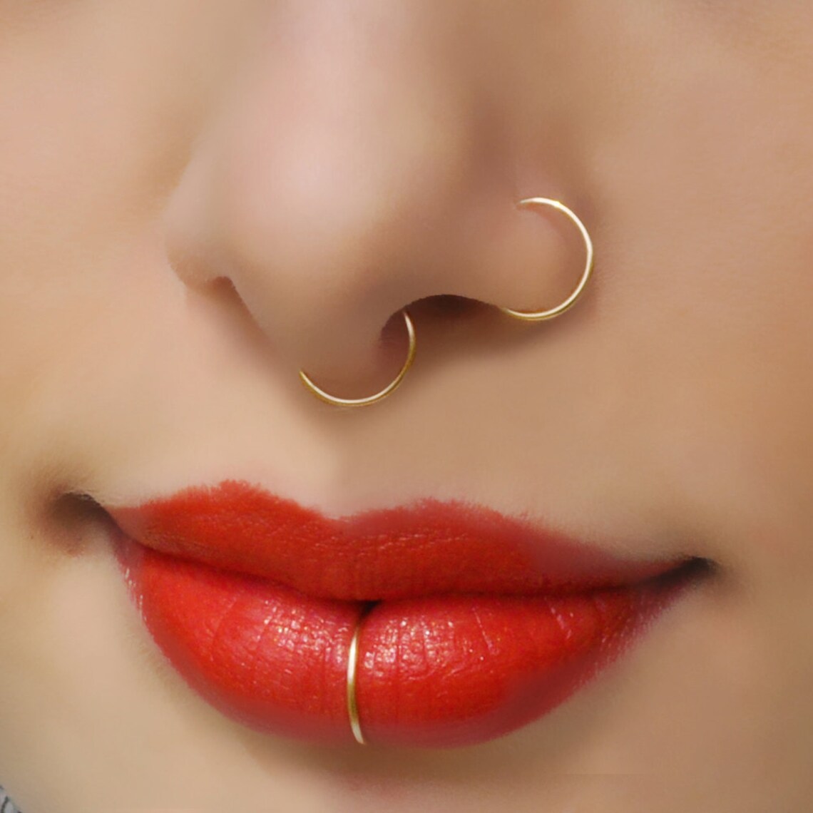 Set of 3 Fake Nose Ring Fake Piercing Nose Ring Fake Etsy