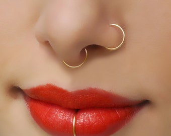 Faux Nose Piercing Set, Fake Nose Ring, Fake Septum Ring, Fake Lip Ring, No Piercing Needed