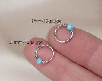Clicker Nose Hoop Hinged Titanium Ring 20G 18G, 24K Gold