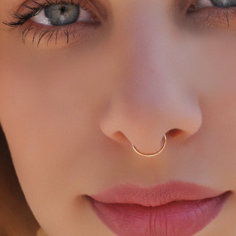 24 22 20 Gauge Nose Ring/sterling Silver Nose Ring/cartilage Etsy