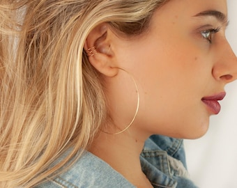 Classic Thin Hoop Earrings, 14k Gold Filled Hoop Earrings, Nickel Free