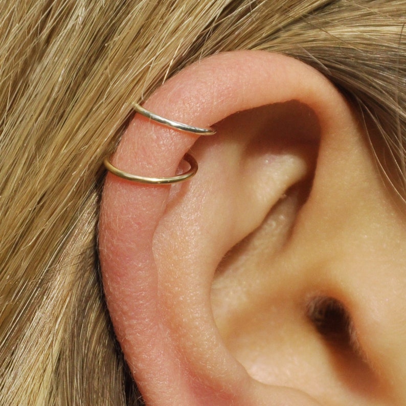 Ears Piercing Hoop, Seamless Rings, Gold Filled Earrings, 20-22-24 Gauge image 5