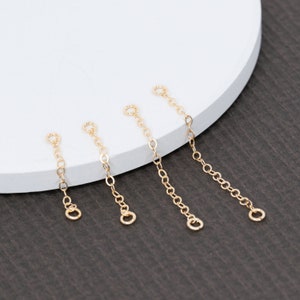 14K Solid Gold Filled Chain Earring Attachment Chain Connector Piercing Dangle Chain Charm Accessory Fringe Earrings image 4