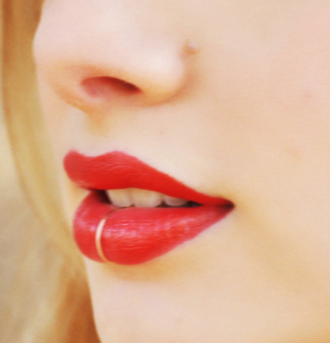 Fake Lip Ring Lip Cuff Gold Lip Hoop Fake lip piercing Etsy