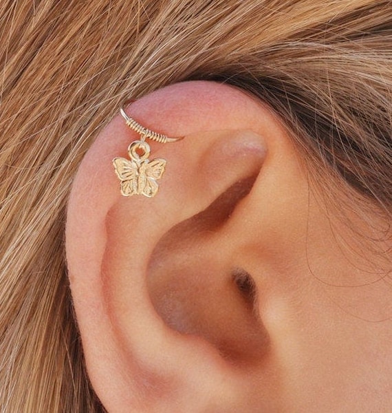 Buy Gold Ear Cuff No Piercing, Cartilage Earrings, Upper Ear Earrings,  Unique Ear Cuffs, Helix Earrings for Woman, Boho Ear Wrap, Vine Ear Cuff  Online in India - Etsy