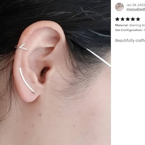 Parure de boucles d'oreilles minimalistes, contour d'oreilles, double ligne et boucles d'oreilles croisées, boucles d'oreilles grimpeurs, bohème image 8