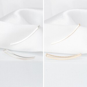 Modern Minimalist Ear Climber, Smooth Ear Sweeps, Double Ear Cuff, Earring Climbers 30mm, Ear Cuff, Gold Crawlers image 5