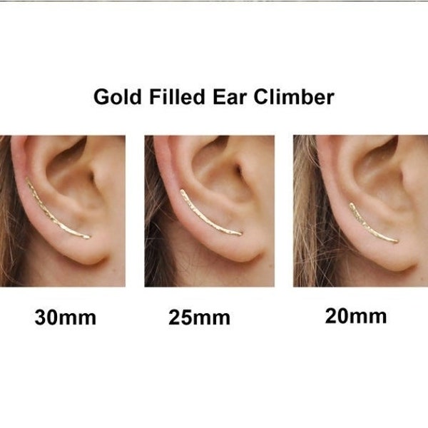 Boucles d'oreilles grimpeurs, épingles d'oreilles en or, boucles d'oreilles grimpeur, crochets d'oreilles, épingle de boucles d'oreilles, boucles d'oreilles en or, épingles de boucles d'oreilles