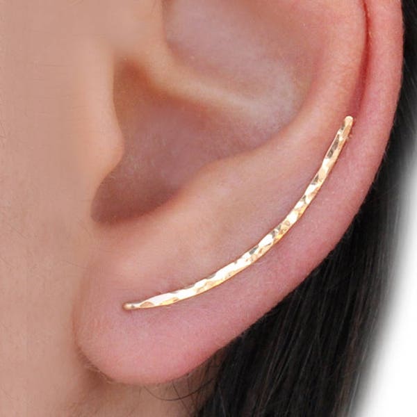 Ear Climber Earrings - Long Ear Climber - Silver Ear Climber - Ear Crawler - Bar Earrings- Silver Bar Earrings- Ear Crawlers- Ear Pins- 30mm