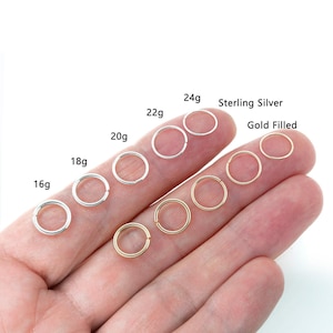 Seamless Stackable Earrings Set Nose Hoop Rings 22 Gauge