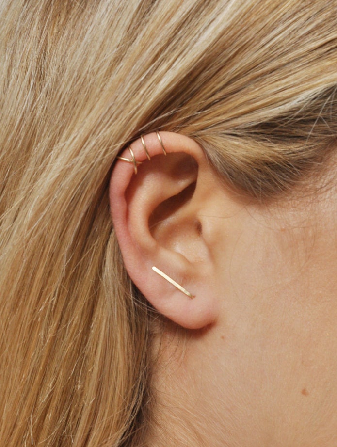 Set of 3 Modern Minimalist Ear Climbers Open Hoop Arc Etsy