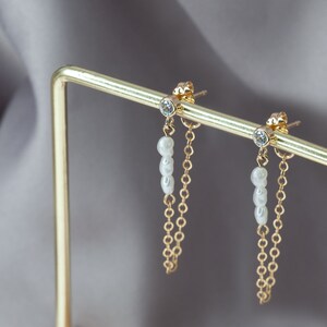 Earrings Chains Pearl, Chain Studs, Tassel Drop and Dangle Earrings, Gift for Women