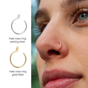 Clip On Nose Ring: Sterling Silver Fake Piercing
