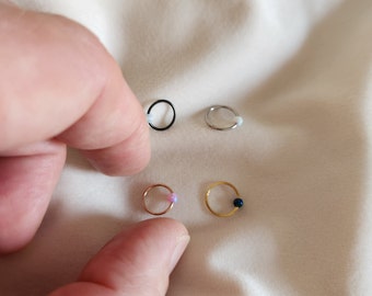 Clicker Cartilage Hoop, Gold Helix Seamless Hoop, Clicker Ring Earring