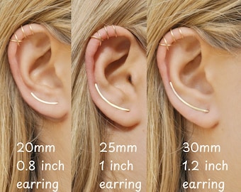 Set di orecchini minimalisti: orecchini a rampicante e ear cuff in argento sterling - Realizzati a mano