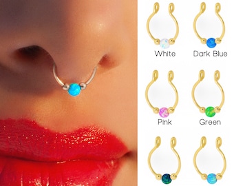 Gold Faux Septum Ring no Piercing Septum Earring, Septum Jewelry, Fit All Fake Septum Ring