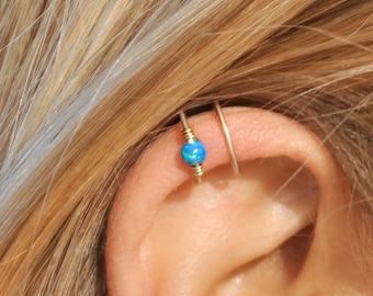 Opal Ear Cuff, Opal Earrings, Opal Jewelry, Fake Piercing, Ear Cuff Gold, No Piercing Ear Cuff, Christmas Gift