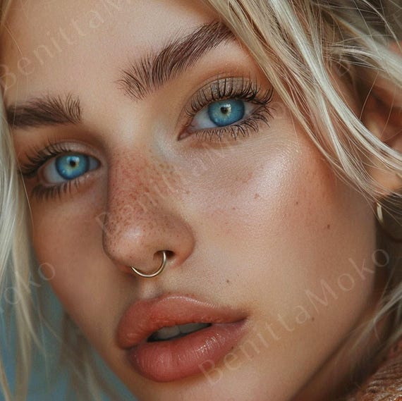 Cuff Septum Ring: Faux Piercing, Sterling Silver or Gold Filled