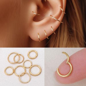 Set di piercing a cerchio senza cuciture da 18 g, piercing a strati, gioielli per lo styling delle orecchie