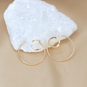 Hammered Circle Ear Jackets Front Back Earrings