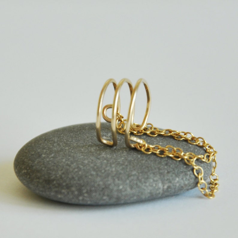 Chain Cuff Mid Ear Earring, Clip on Earring, No Piercing Cuff Earring, Earrings Chains image 3