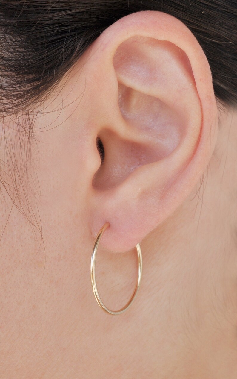 Thin Gold Hoops High quality gold hoops 14k gold filled Etsy