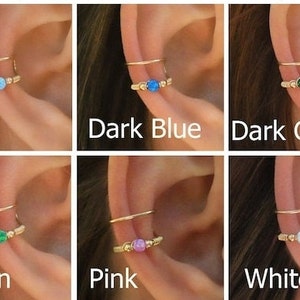 Ear Cuff Earring with Opal, Ear Cuff No Piercing, Fake Conch Earring