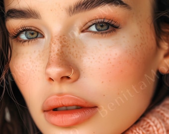 Gold Clicker Nose Ring, 24K Gold Implant Grade Titanium Thin Nose Hoop, Hinged Segment Ring