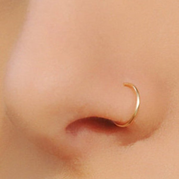 Tiny Fake Nose Ring No Piercing Needed, Faux Nose Piercing, Nose Cuff, Clip on Nose Ring