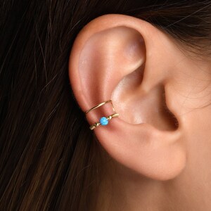 Ear Cuff no Piercing, Fake Conch Earring with Opal Bead, Ear Wrap, Christmas Gift image 5