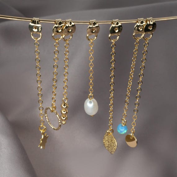 Earring Chain, Stud Earrings Backs Dangle, Chain Tassel Add on Ear Jacket, Gold Chain Charm