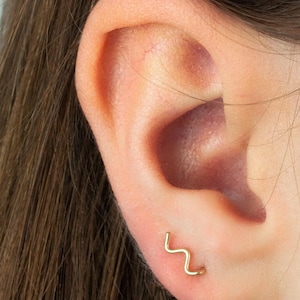 Tiny 14Kt Gold Filled Studs: Geometric Mismatch Earrings