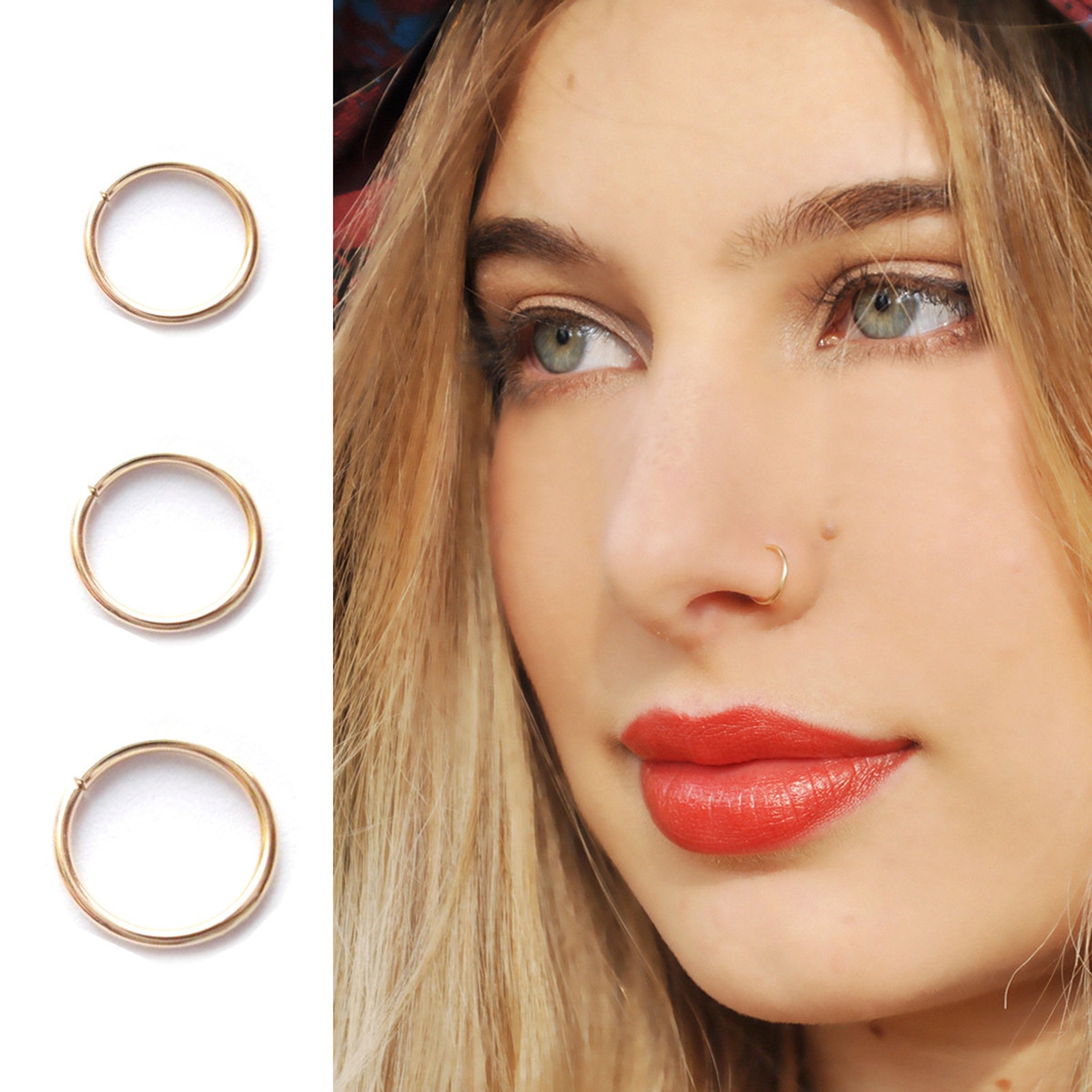 Nasenring Nase Piercing Nase Schmuck 24 22 20 Gauge 14 K Etsy