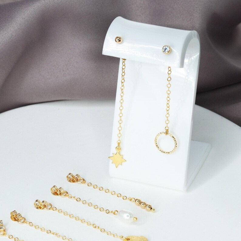 Earring Chain Attachment, Stud Earring Add Ons with Charms, Earring Backs image 6