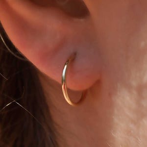 14k Gold Filled Endless Hoop Earring: Lightweight Unisex Style