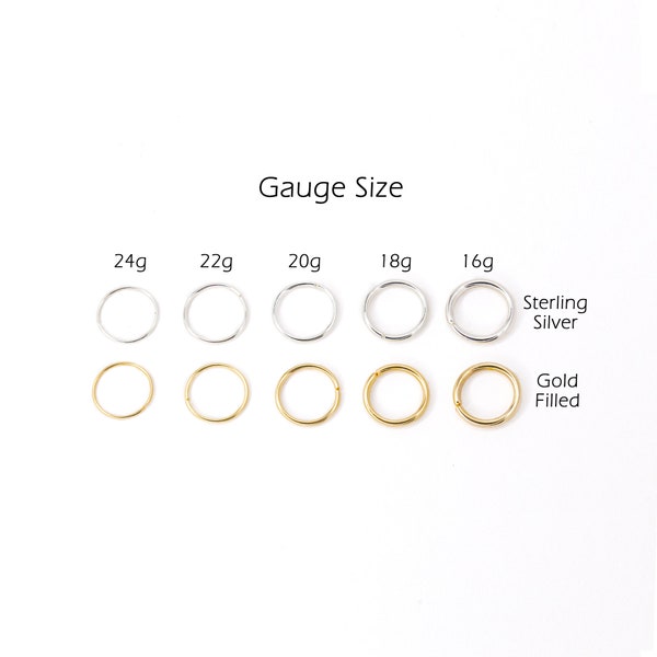 24G Set Nose Hoop Ring or Tragus Earring