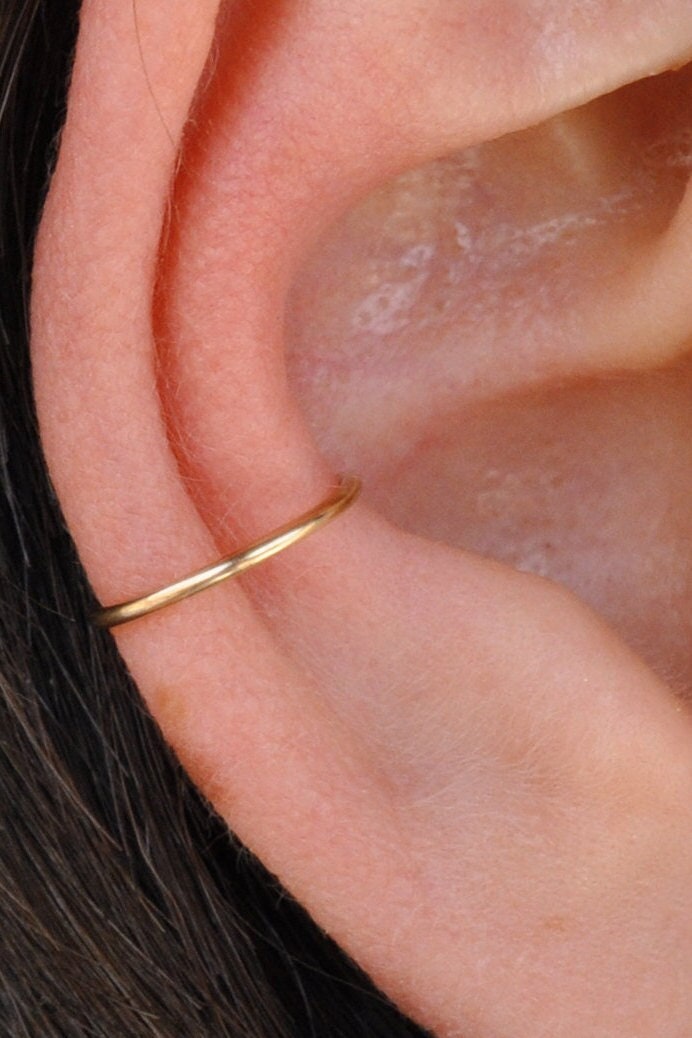 BECOME TREE CONCHO×HOOP PIERCE Conch Piercing, Orbital Ring, 20-18g Mid Ear Hoop, Simple
