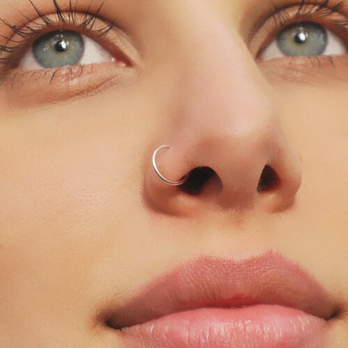 24 22 20 Gauge Nose Ring/sterling Silver Nose Ring/cartilage Etsy
