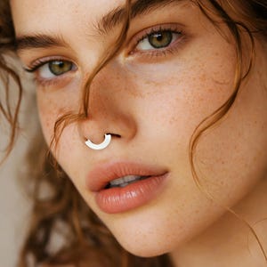 Anillo de tabique falso de oro, joyería tribal, sin necesidad de perforación, para la nariz.