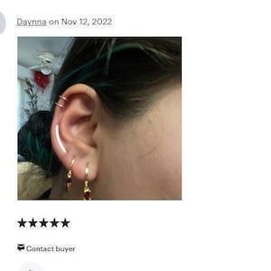 gold ear climber with hammered texture, handcrafted ear crawler earrings, minimalist jewelry image 20