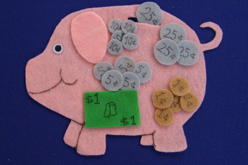 Learning Money Children Story Flannel board Felt set