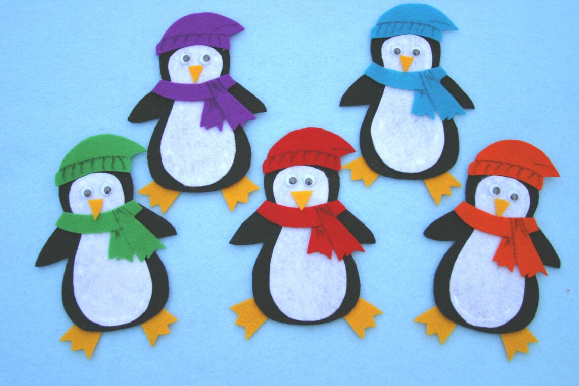 5 Little Penguins Children Story Flannel Board Felt Set | Etsy