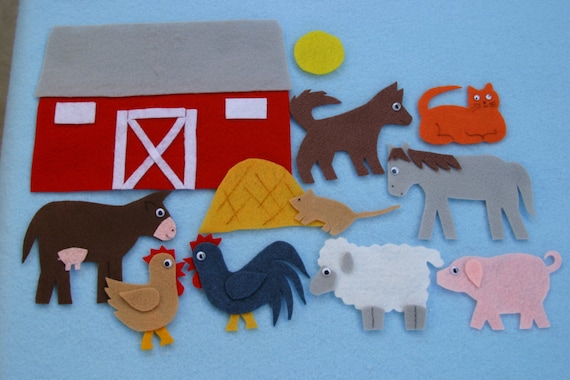 /"Big Red Barn/" Children story felt// flannel board set