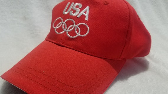 vintage  USA Olympics velcro adjustable hat cap - image 3